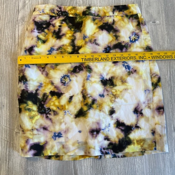 J. Crew Skirt Women’s Size 6 Yellow Fleurette Floral Silk Linen Blend Straight. - Picture 7 of 8